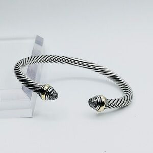 David Yurman Pave Diamond Bracelet With Gold